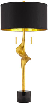 Gold Table Lamp, 35 1/2" Tall, Sculptural Art Deco