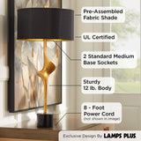 Gold Table Lamp, 35 1/2" Tall, Sculptural Art Deco